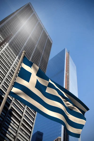 Composite image of greece national flag — Stock Photo, Image