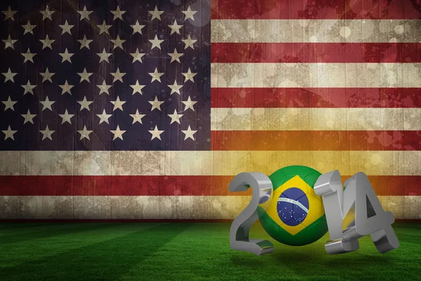 Složený obraz Brazílie mistrovství světa ve fotbale 2014 — Stock fotografie