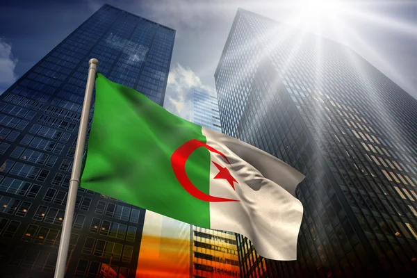 Composite image of algeria national flag — Stock Photo, Image