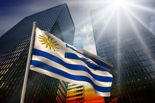Obraz kompozytowy z Urugwaju Flaga narodowa — Zdjęcie stockowe