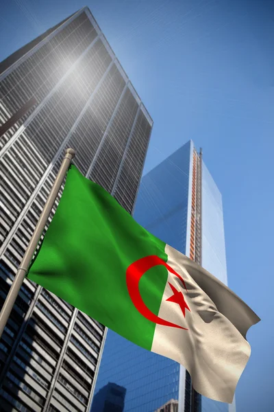 Composite image of algeria national flag — Stock Photo, Image