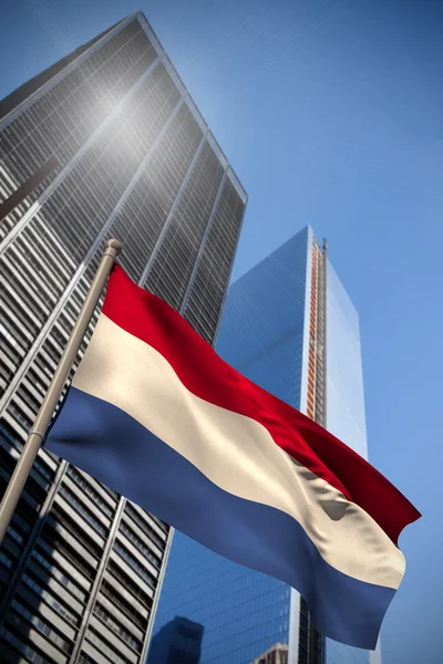 Obraz kompozytowy z Flaga narodowa Holandii — Zdjęcie stockowe