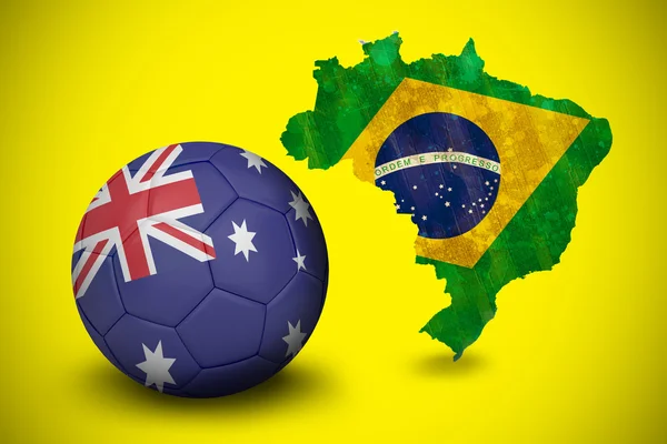 Samengestelde afbeelding van voetbal in Australië kleuren — Stockfoto