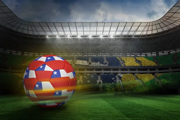 Fußball in chilenischen Farben — Stockfoto