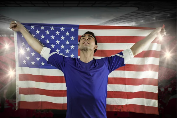 Amerikansk fotboll fan anläggning flaggan — Stockfoto