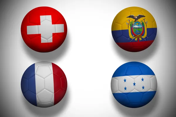 Group e world cup footballs — Stock Photo, Image