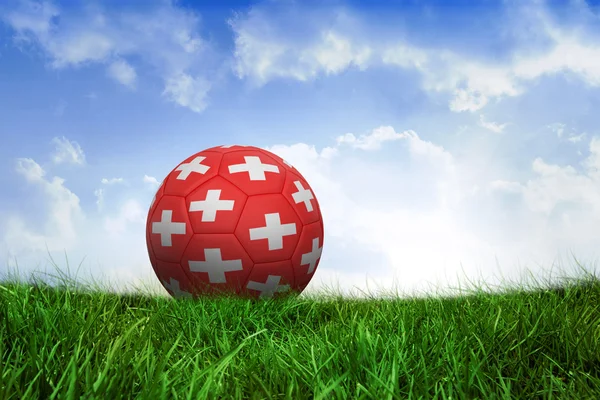 Football in switzerland colours — Stock Photo, Image