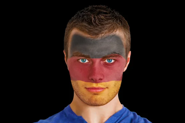 Německo ventilátor s facepaint — Stock fotografie