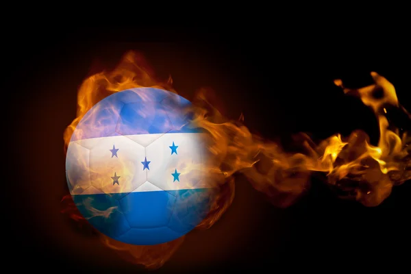 Zusammengesetztes Bild des Feuers rund um den Honduras Ball — Stockfoto