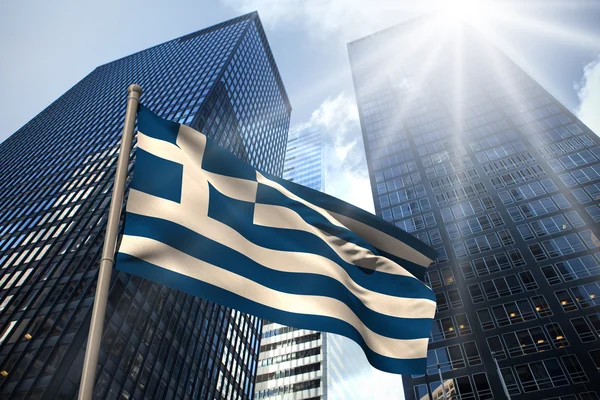 Composite image of greece national flag — Stock Photo, Image