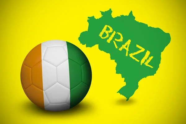 Samengestelde afbeelding van voetbal in Ivoorkust kleuren — Stockfoto