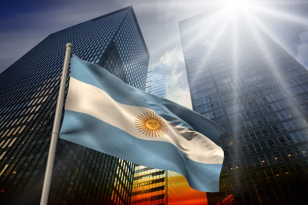 Zusammengesetztes Bild der argentinischen Nationalflagge — Stockfoto