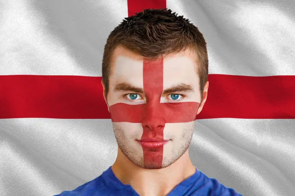 England fan mit facepaint — Stockfoto