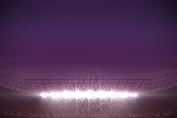 Fußballstadion unter violettem Himmel — Stockfoto