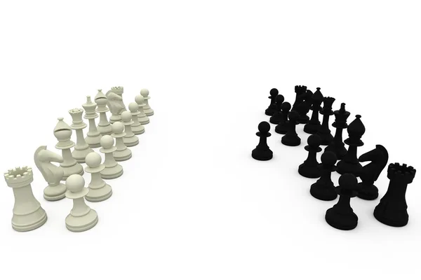 Black and white chess pieces — Stock Photo, Image