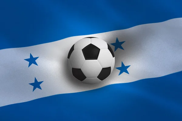 Calcio contro bandiera honduras — Foto Stock