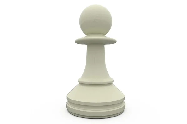 Digitally generated white pawn standing alone — Stock Photo, Image