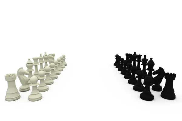 Peças de xadrez preto e branco — Fotografia de Stock