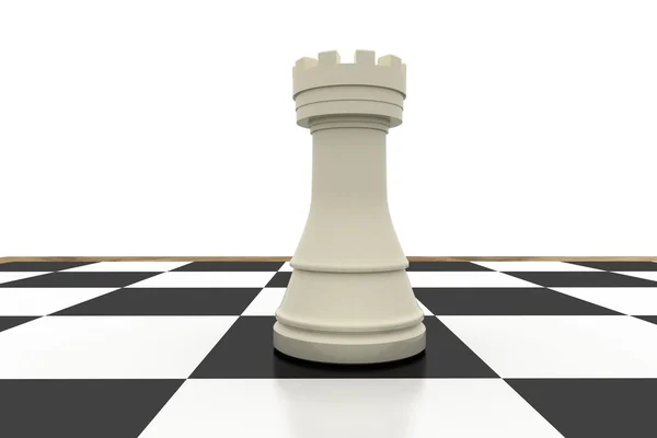 White rook on chess board — Stock Photo, Image