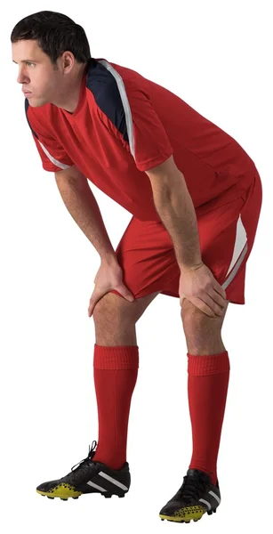 体を曲げ疲れのフットボール選手 — ストック写真