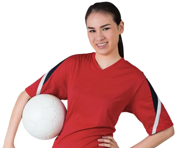 Leende asiatisk fotboll fläktar — Stockfoto