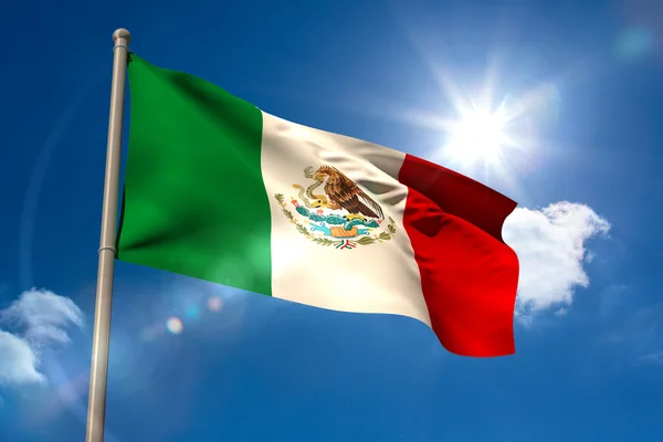 Mexico national flag on flagpole — Stock Photo, Image