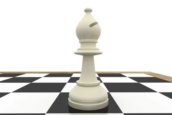 White bishop on chess board — Stock Photo, Image