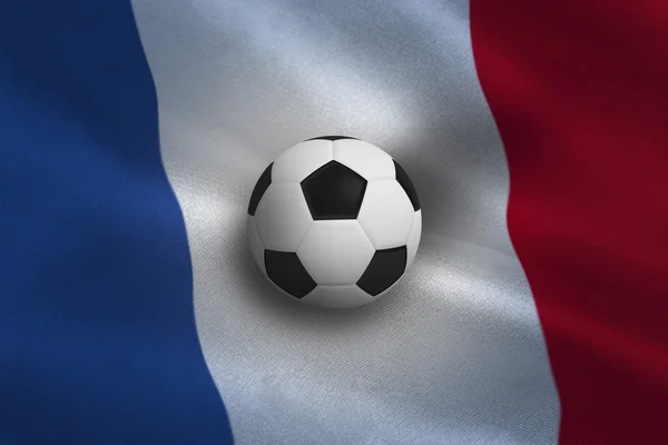 足球的反法国国旗 — 图库照片