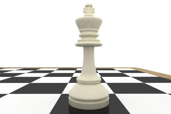 Белый король на шахматной доске — стоковое фото