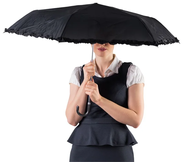 Businesswoman holding umbrella — Stock Photo, Image