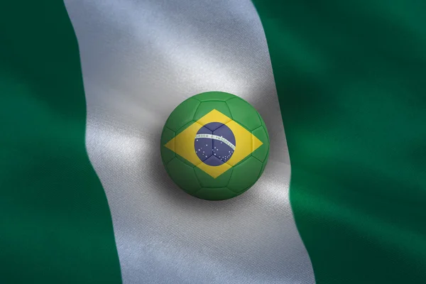 Football against nigeria flag — Stock Photo, Image