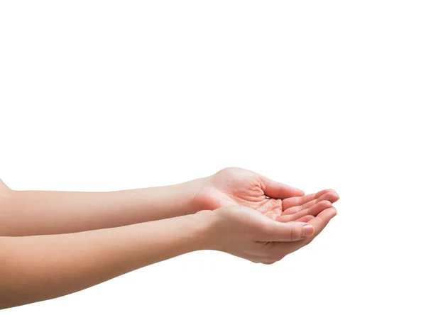 Les mains féminines étant tendues — Photo