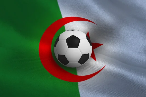 Football against algeria flag — Stock Photo, Image