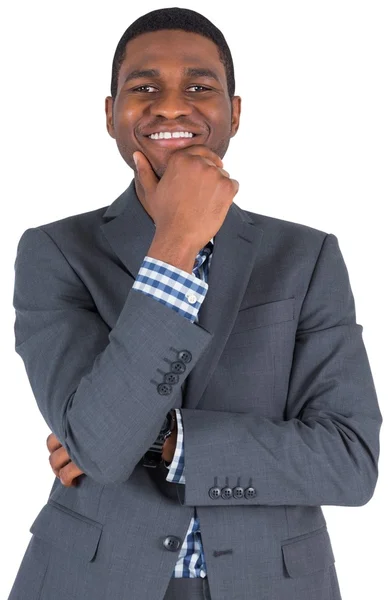 Young businessman smiling at camera — Stock Photo, Image