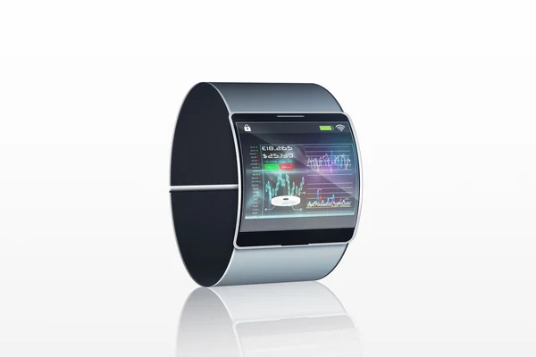 Futuristic wristwatch with interface display — Stock Photo, Image