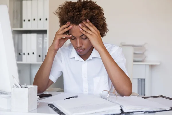 Stressed businessman with his head down — Stock Photo, Image