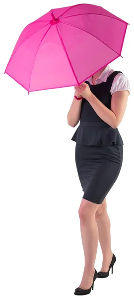 Businesswoman holding umbrella — Stock Photo, Image