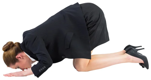 Businesswoman on all fours — Stock Photo, Image