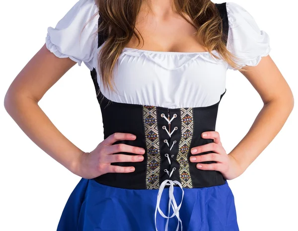 Oktoberfest girl with hands on hips — Stock Photo, Image