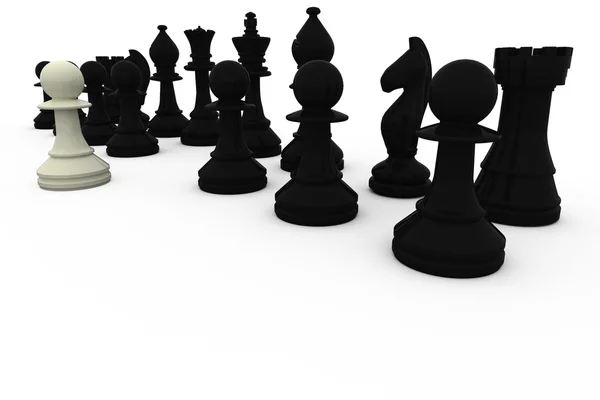 White pawn facing black opposition — Stock Photo, Image