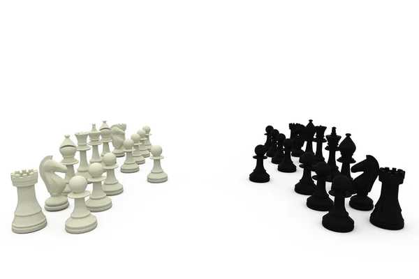 Siyah ve beyaz satranç taşları — Stok fotoğraf