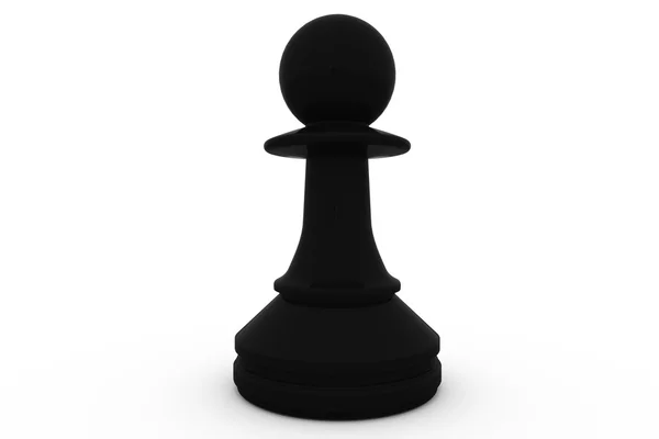 Black pawn standing alone — Stock Photo, Image