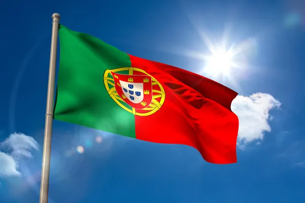 Португальский национальный флаг — стоковое фото