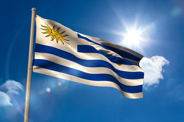 Národní vlajka Uruguaye — Stock fotografie