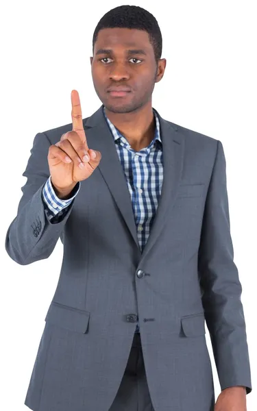 Focused businessman pointing — Stock Photo, Image