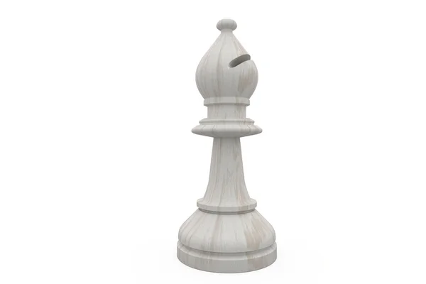 Schachfigur des weißen Bischofs — Stockfoto