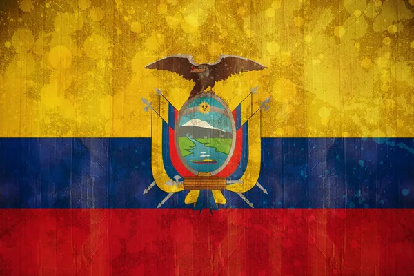 厄瓜多尔国旗 grunge 效果 — 图库照片