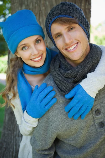 Couple embracing in the park Stock Photo