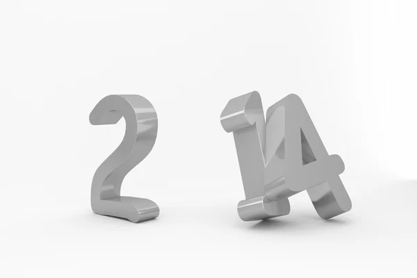 2014 in silver with zero missing — Stock Photo, Image