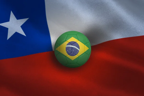 Fußball in brasilianischen Farben — Stockfoto
